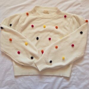 Dreamers By Debut Pom Pom Colorful Sweater Size XL Womens